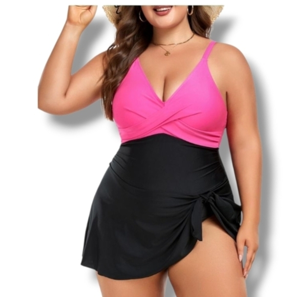 MFAVIP - 3X WPink and Black Swim Dress - Picture 12 of 12